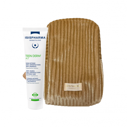 Набор ISISPHARMA/Исисфарма TEEN DERM AZ Гель-крем с азелаиновой кислотой 15% + брендированная косметичка