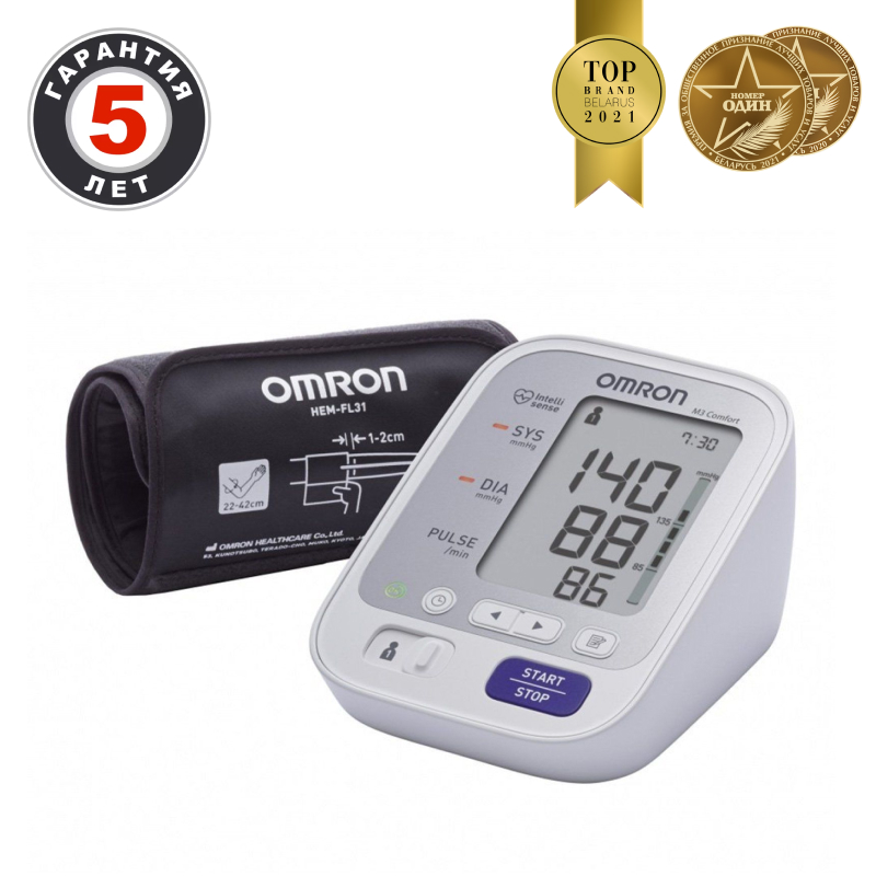 Автоматический тонометр для измерения артериального давления Omron/Омрон M3 Comfort (HEM-7134-ALRU)