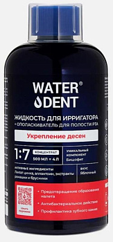 Жидкость для ирригатора + ополаскиватель для полости рта 2 в 1 Waterdent Укрепление десен, 500 мл