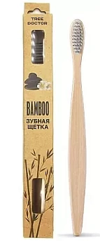 Зубная щетка Tree Doctor бамбуковая, белая