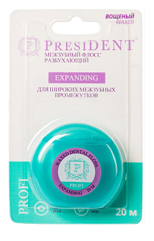 Межзубный флосс PresiDENT Expanding разбухающий, 20 м