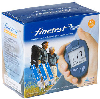 Тест-полоски для измерения уровня глюкозы в крови Finetest Файнтест № 50 Тест-полоски для измерения уровня глюкозы в крови Finetest Файнтест № 50